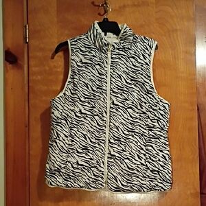 Black and White Zebra Print Puffer Vest